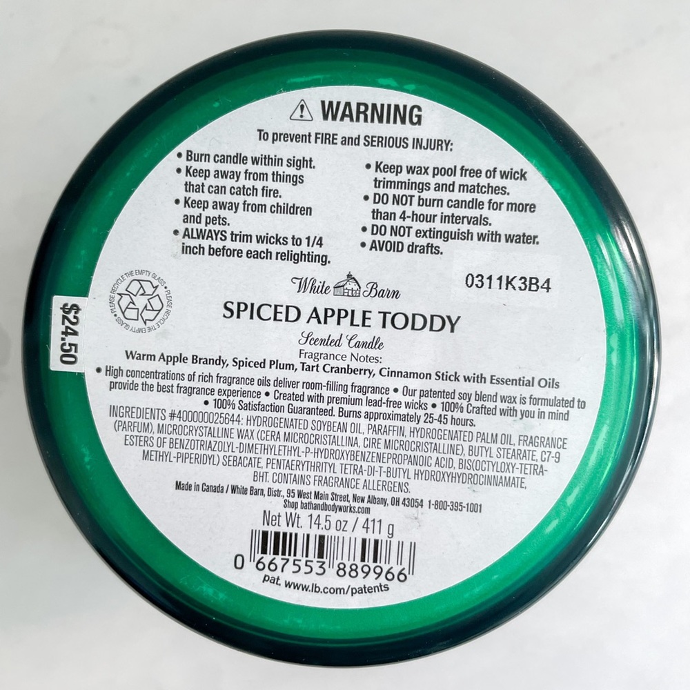 Bath and body works BBW spiced apple toddy candle - Picture 3 of 3